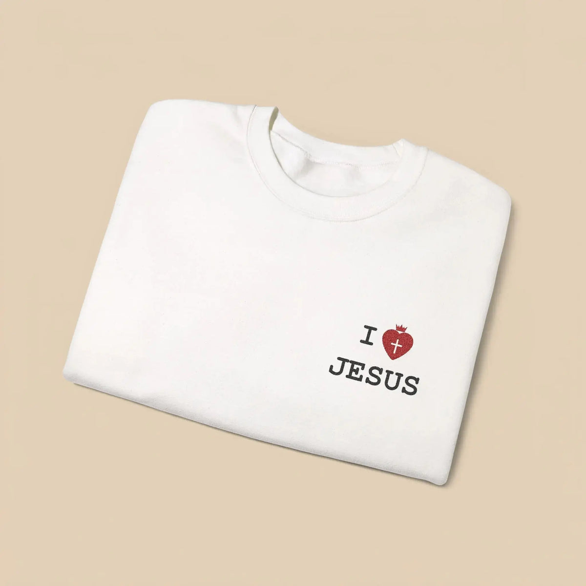 I Love Jesus sweatshirt worn outdoor, Christian faith women's top