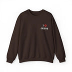 I Love Jesus shadow sweatshirt back view, Christian faith women