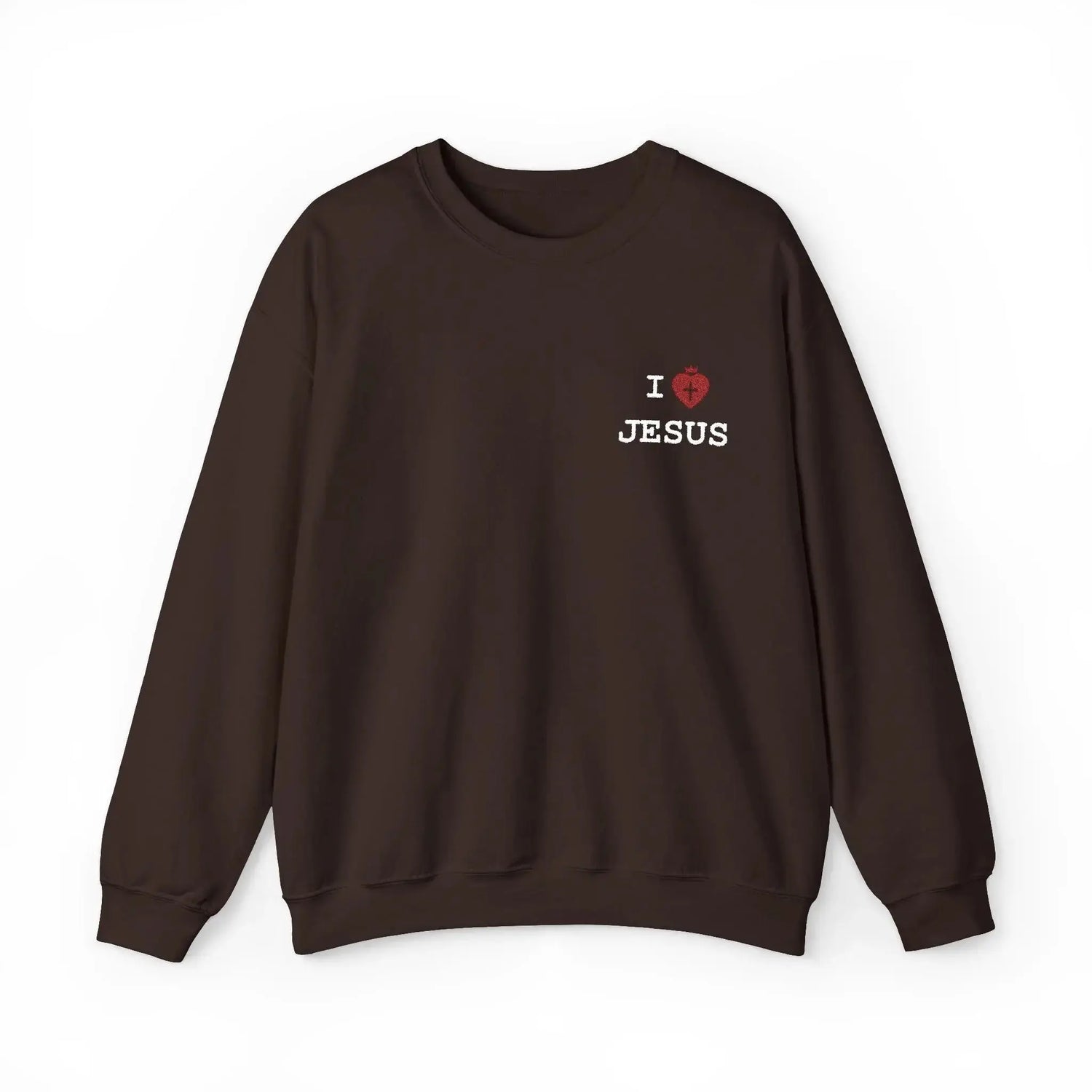 I Love Jesus shadow sweatshirt back view, Christian faith women