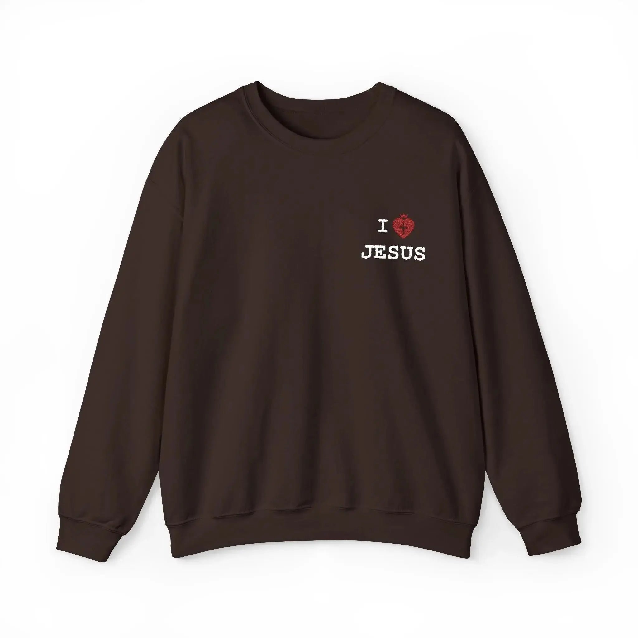 I Love Jesus shadow sweatshirt back view, Christian faith women