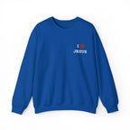 I Love Jesus shadow crewneck embroidery, Christian women's apparel