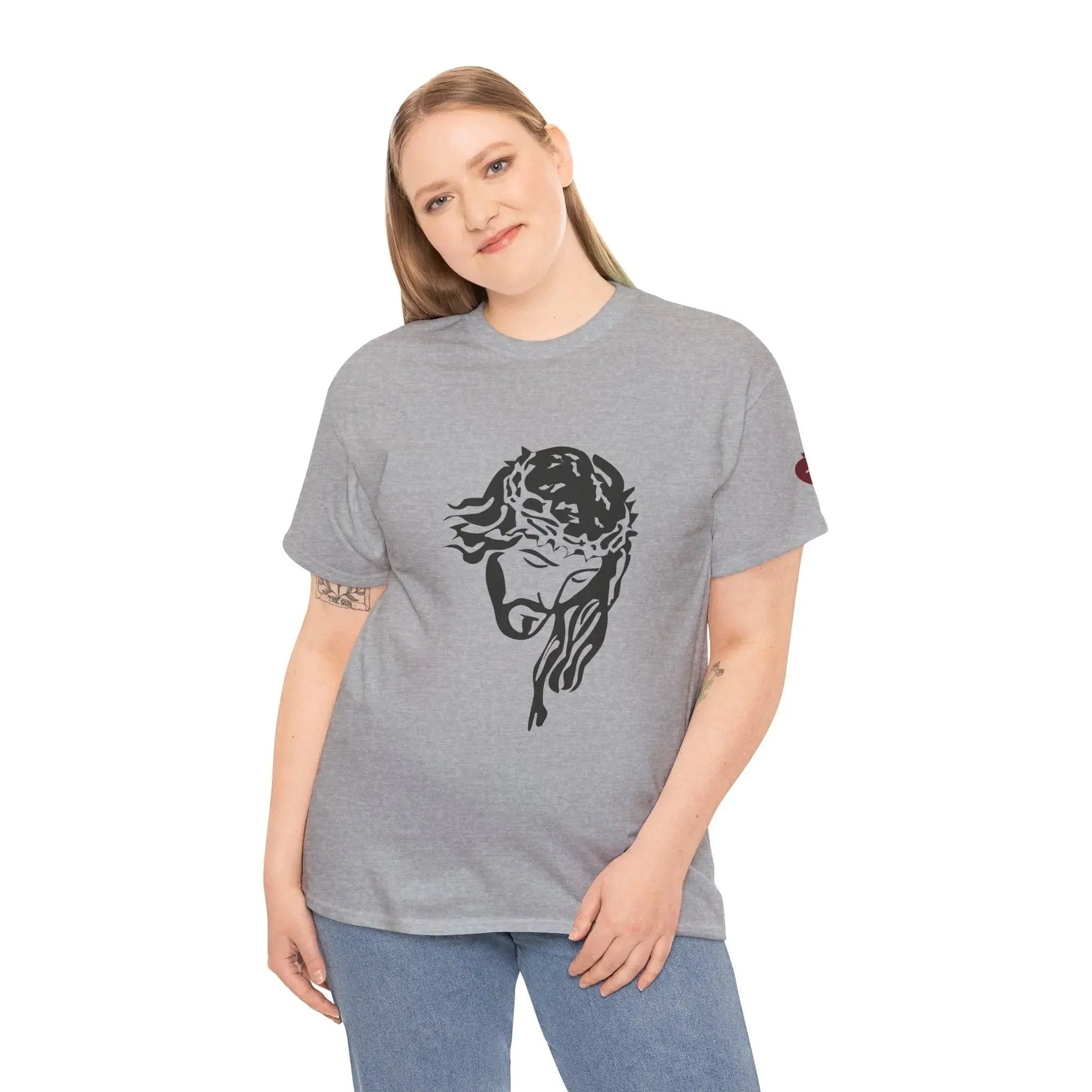 JESUS tee styled detail, Christian women's bold faith apparel