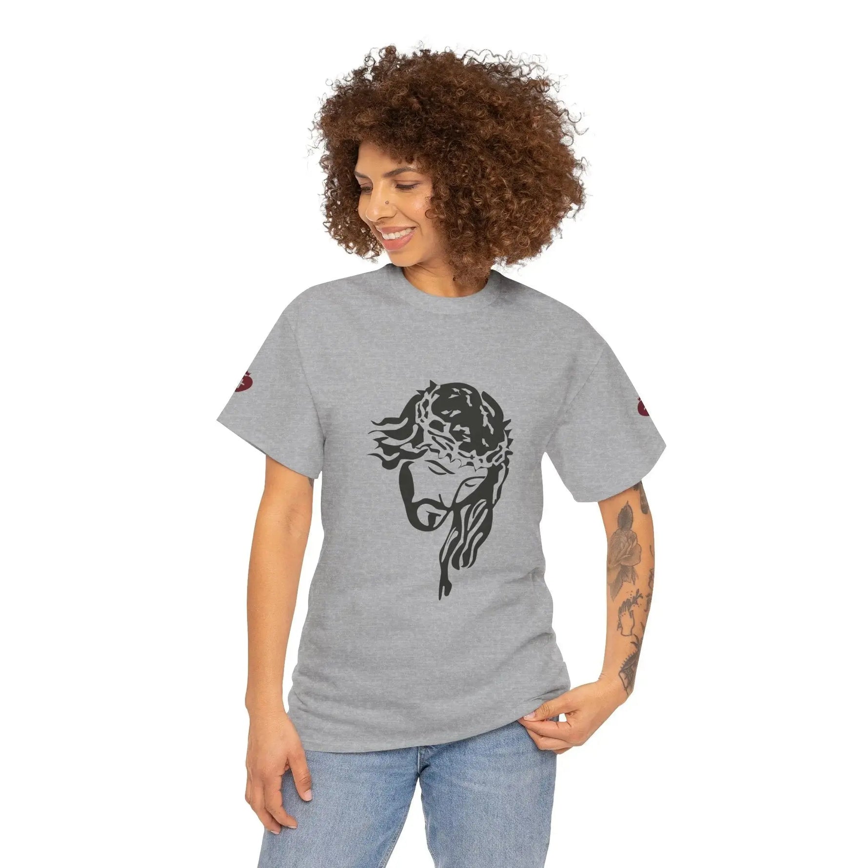 JESUS heavy cotton tee product shot final, Christian declaration