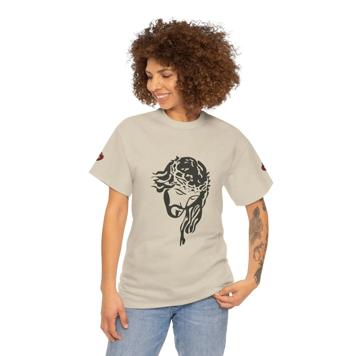 JESUS heavy cotton faith tee flatlay, Christian women YESHUALL