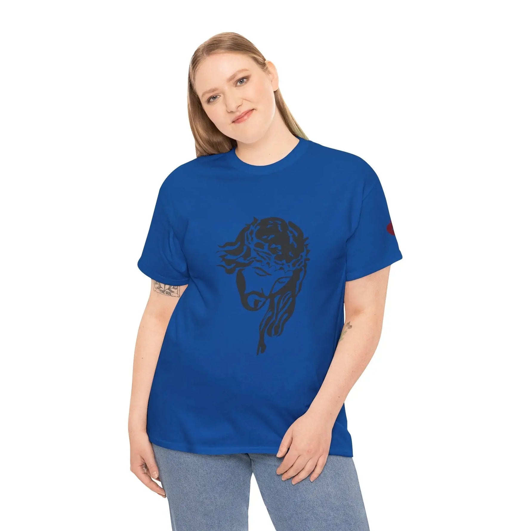 JESUS heavy cotton tee gifted styled, Christian faith declaration