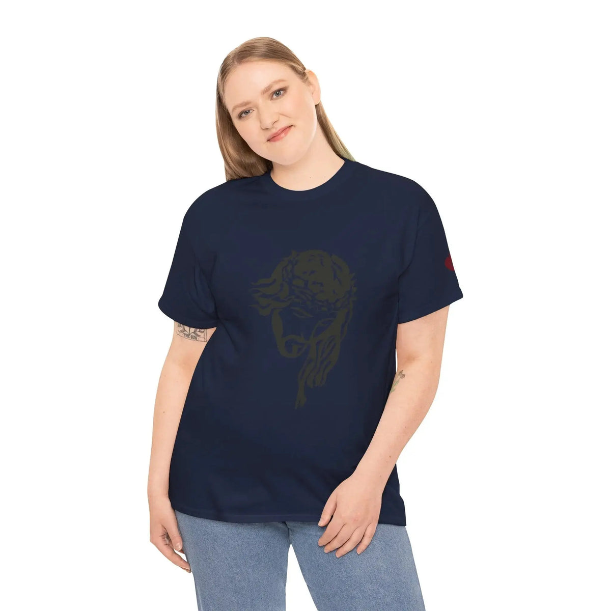 JESUS tee flatlay multiple colors, bold Christian declaration