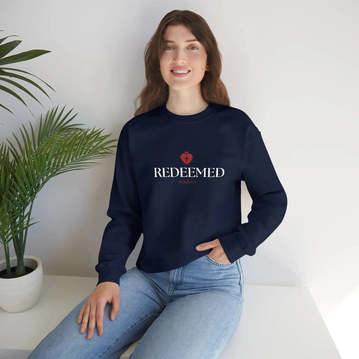 "Redeemed" Christian Women's Crewneck Sweatshirt - YESHUALL