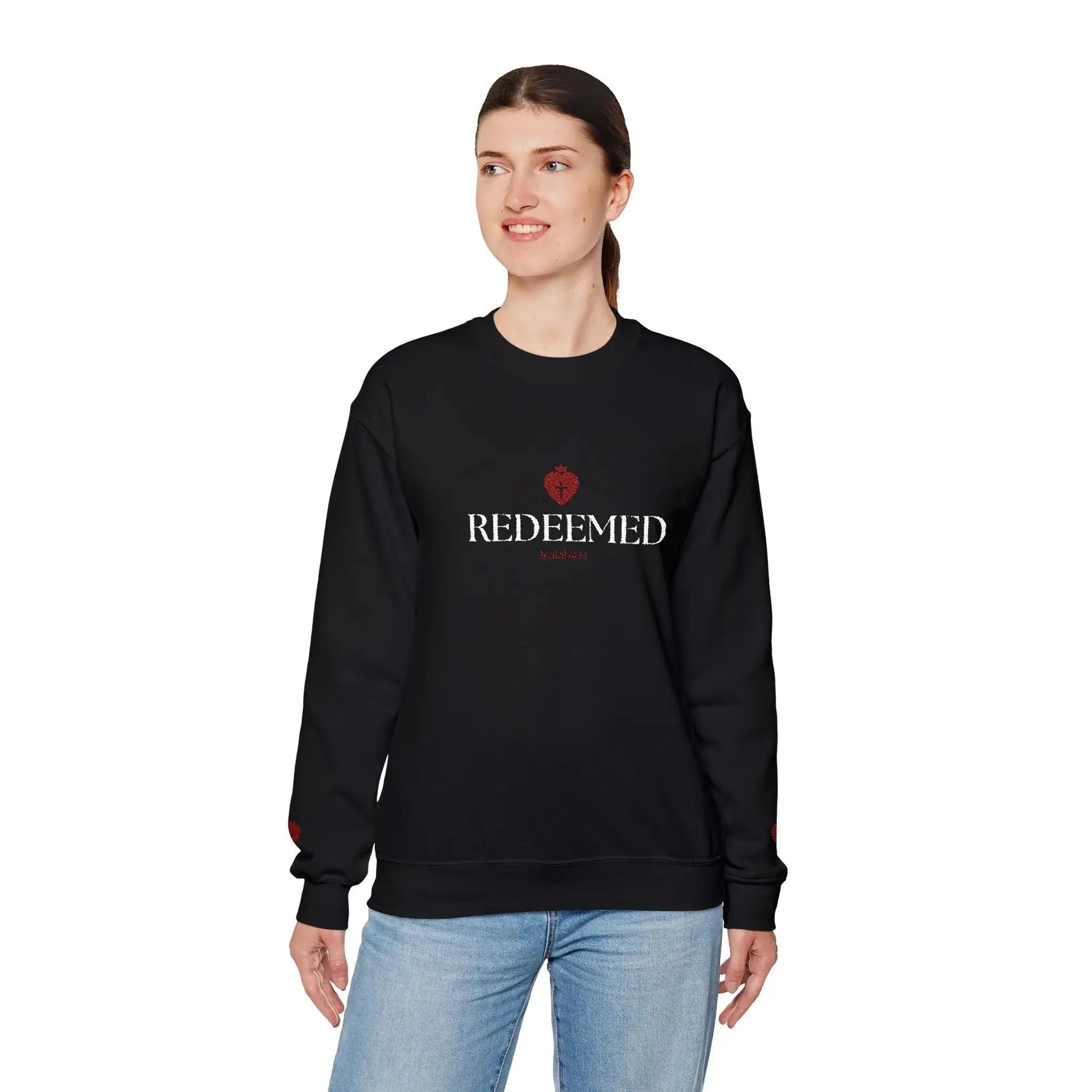 "Redeemed" Christian Women's Crewneck Sweatshirt - YESHUALL
