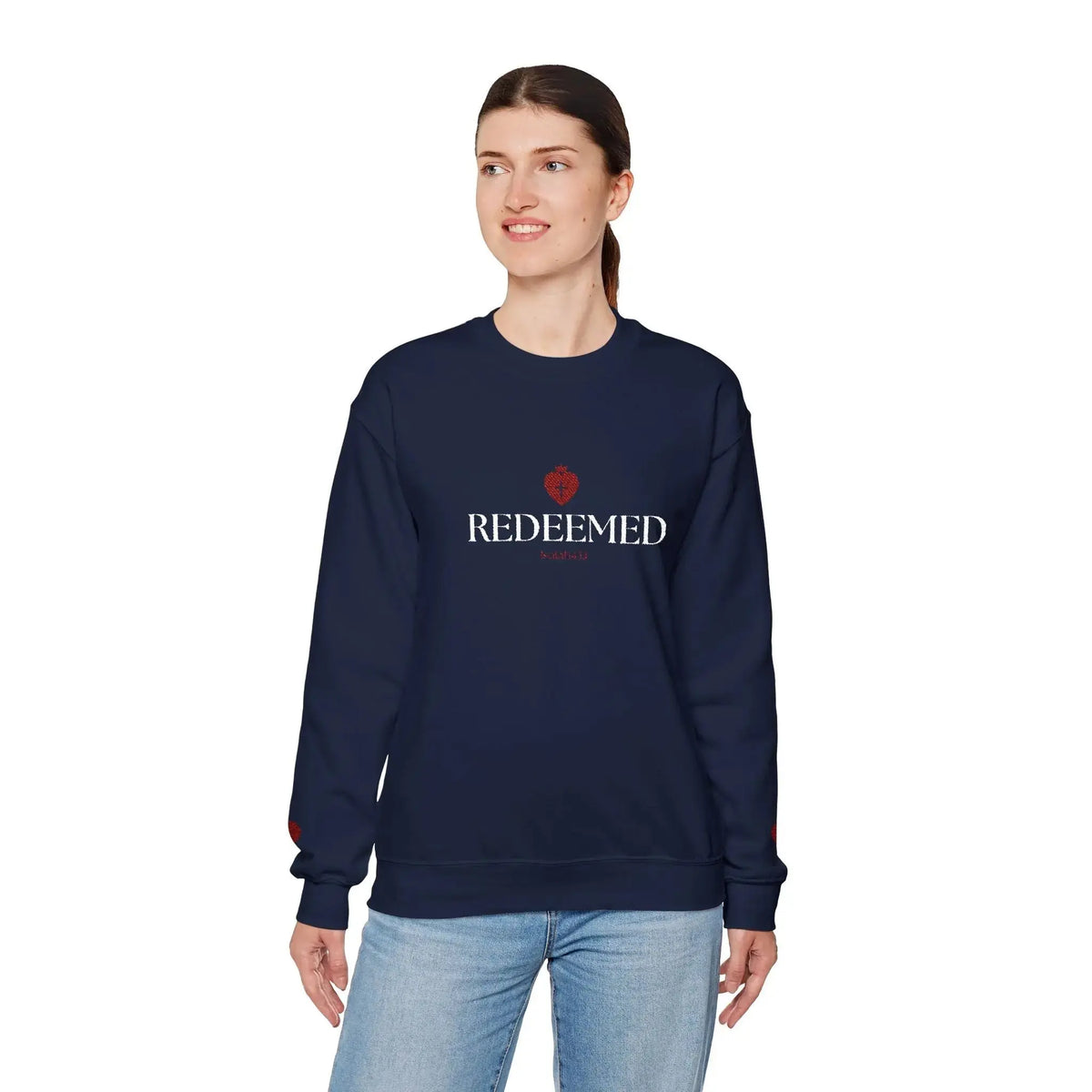 "Redeemed" Christian Women's Crewneck Sweatshirt - YESHUALL