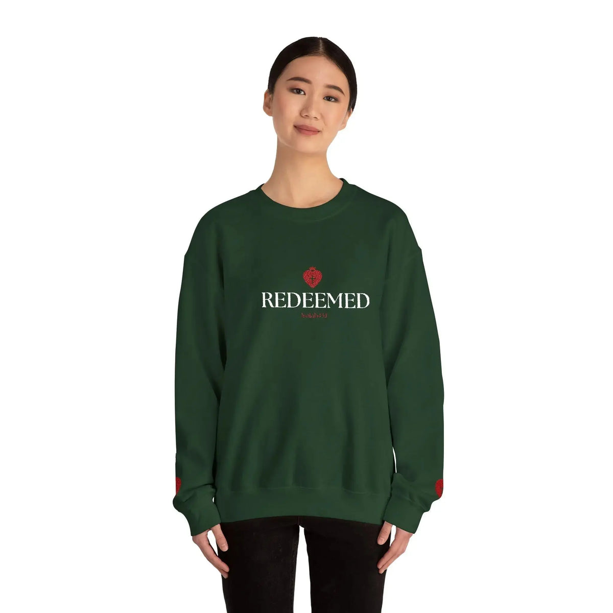 "Redeemed" Christian Women's Crewneck Sweatshirt - YESHUALL