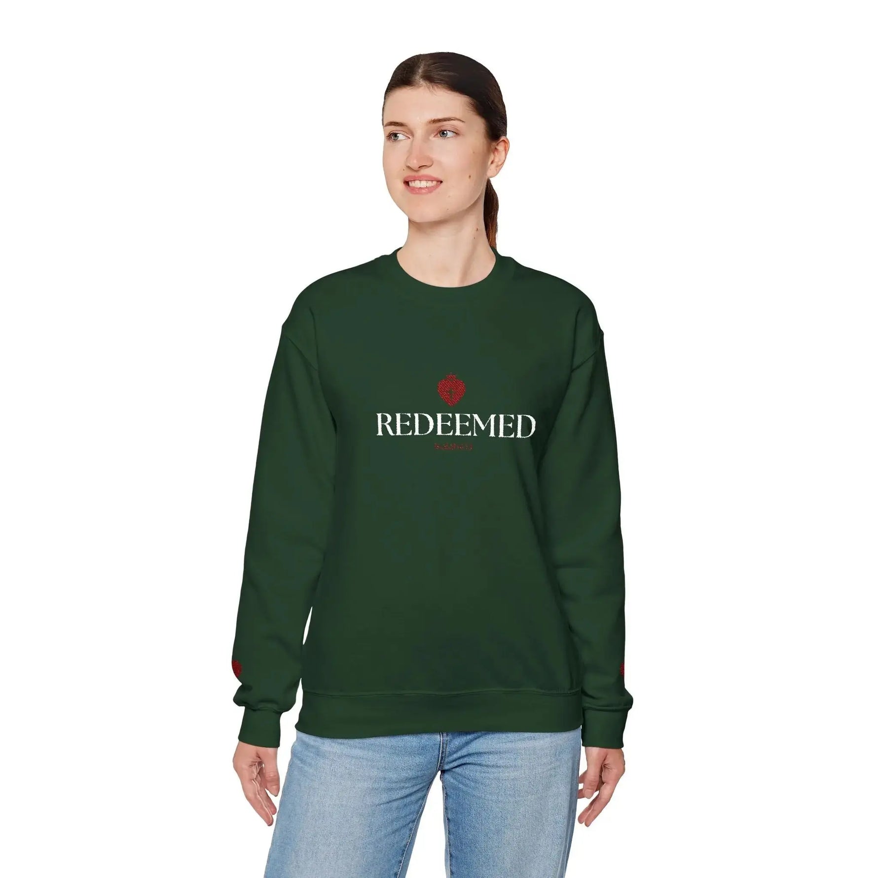 "Redeemed" Christian Women's Crewneck Sweatshirt - YESHUALL