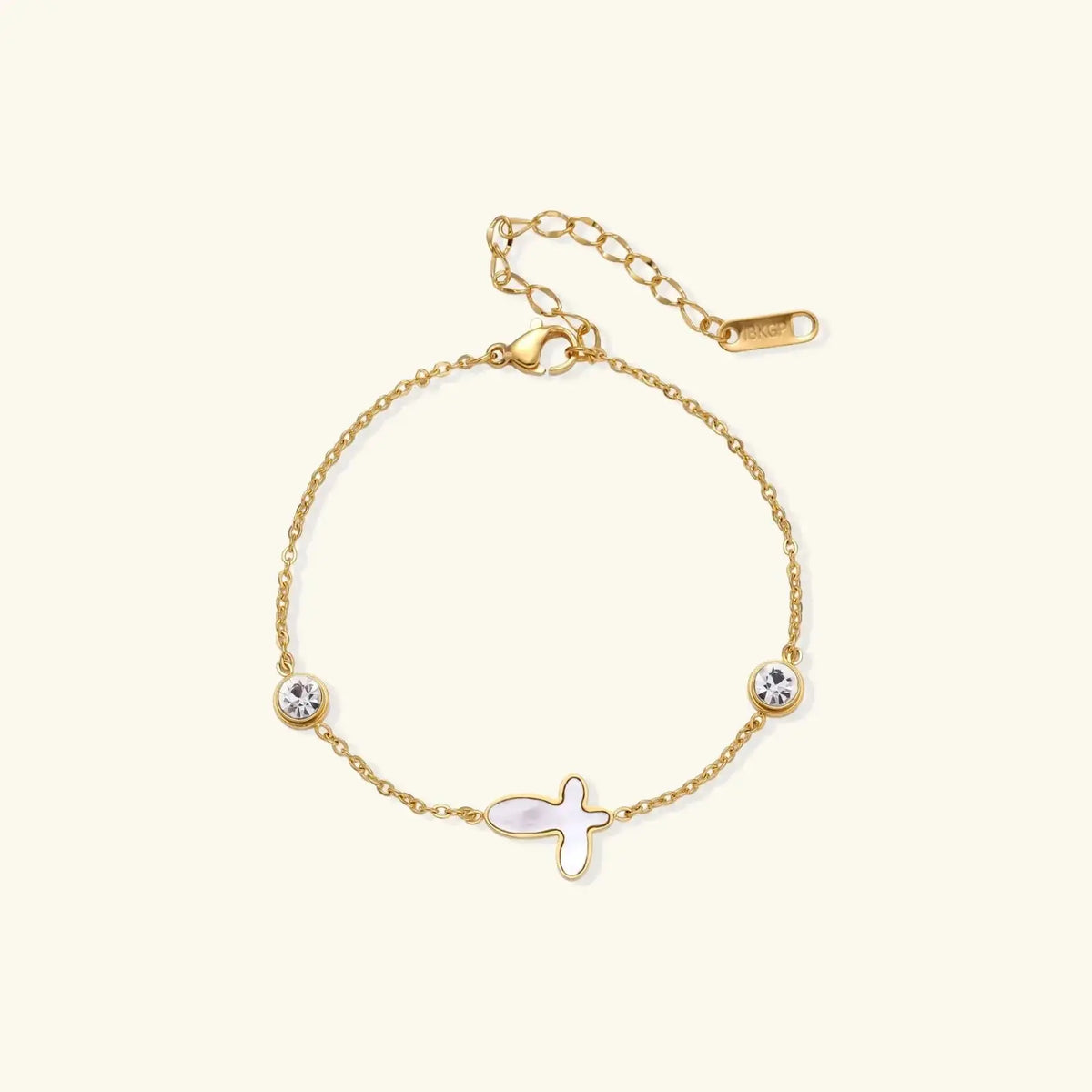 Sacred cross bracelet close-up detail, Christian faith jewelry