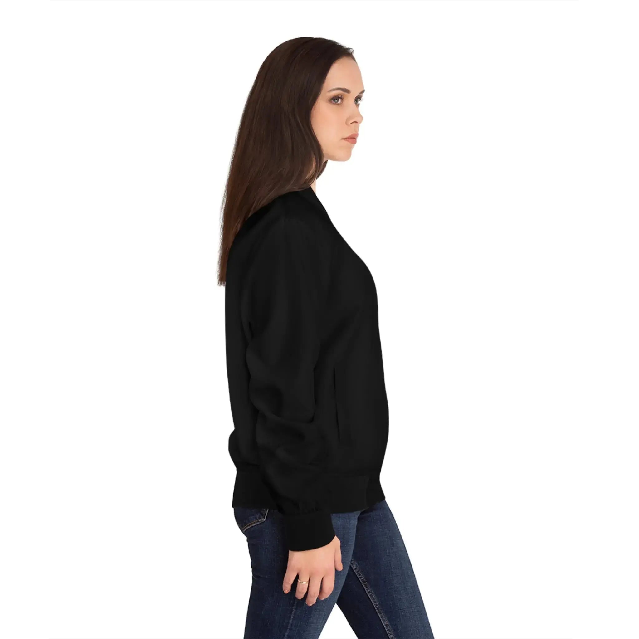 Heart Cross bomber jacket flatlay, Christian women's faith outerwear