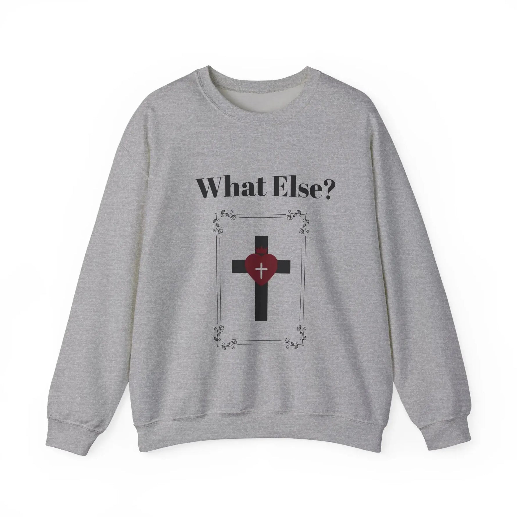 Faith crewneck heavy blend back view, Christian women's apparel