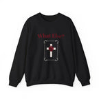Woman wearing faith heavy blend crewneck, Christian gift for her