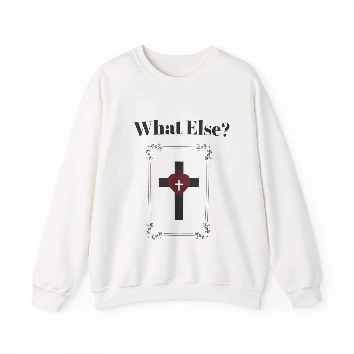 Faith heavy blend crewneck front detail, Christian women's sweatshirt