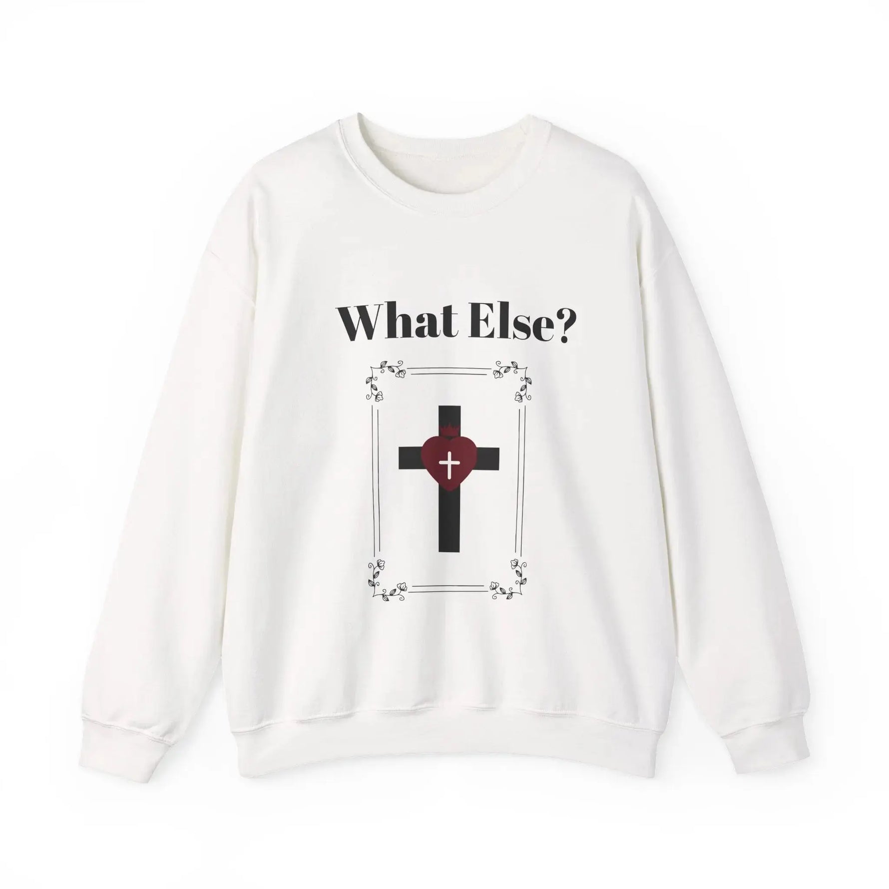Faith heavy blend crewneck front detail, Christian women's sweatshirt