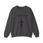 Heavy blend crewneck fabric close-up, Christian faith women's top