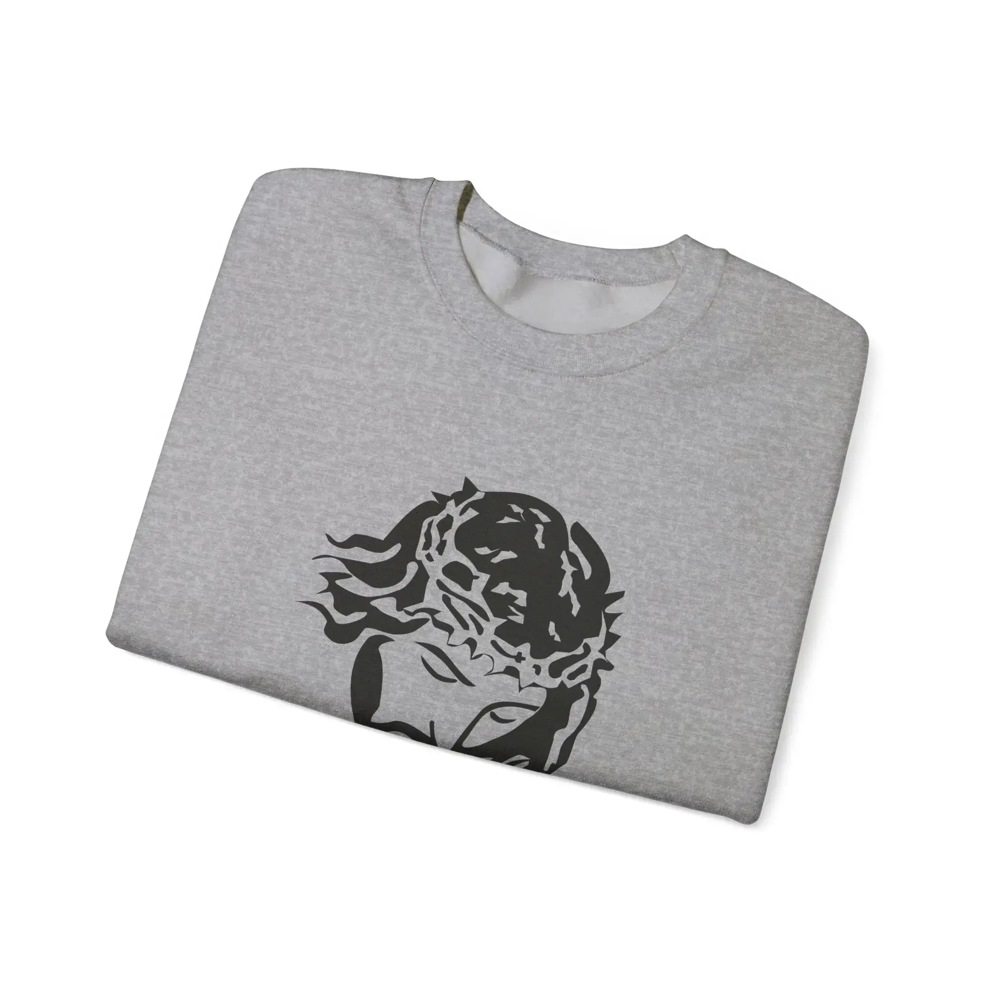 Christian crewneck sweatshirt on model, faith women's clothing