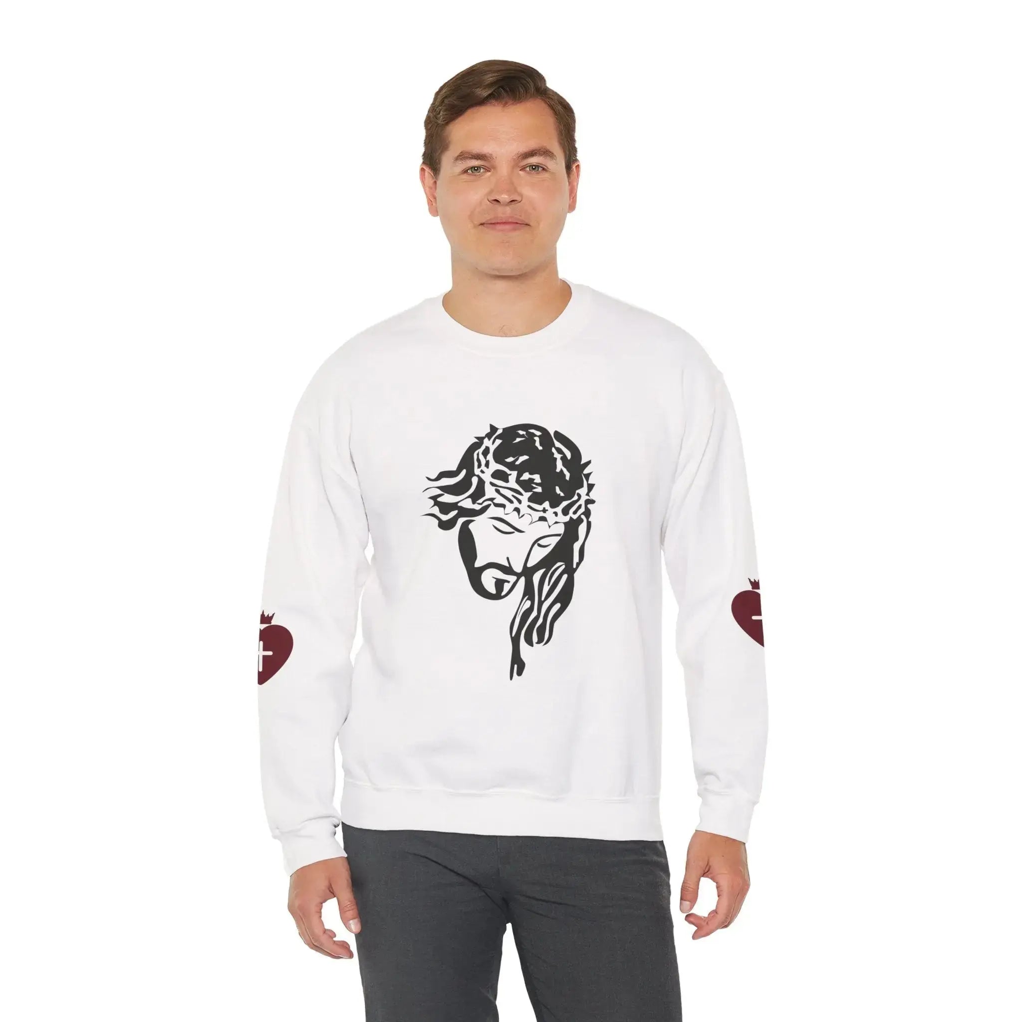 Christian crewneck sweatshirt back view, faith women's apparel
