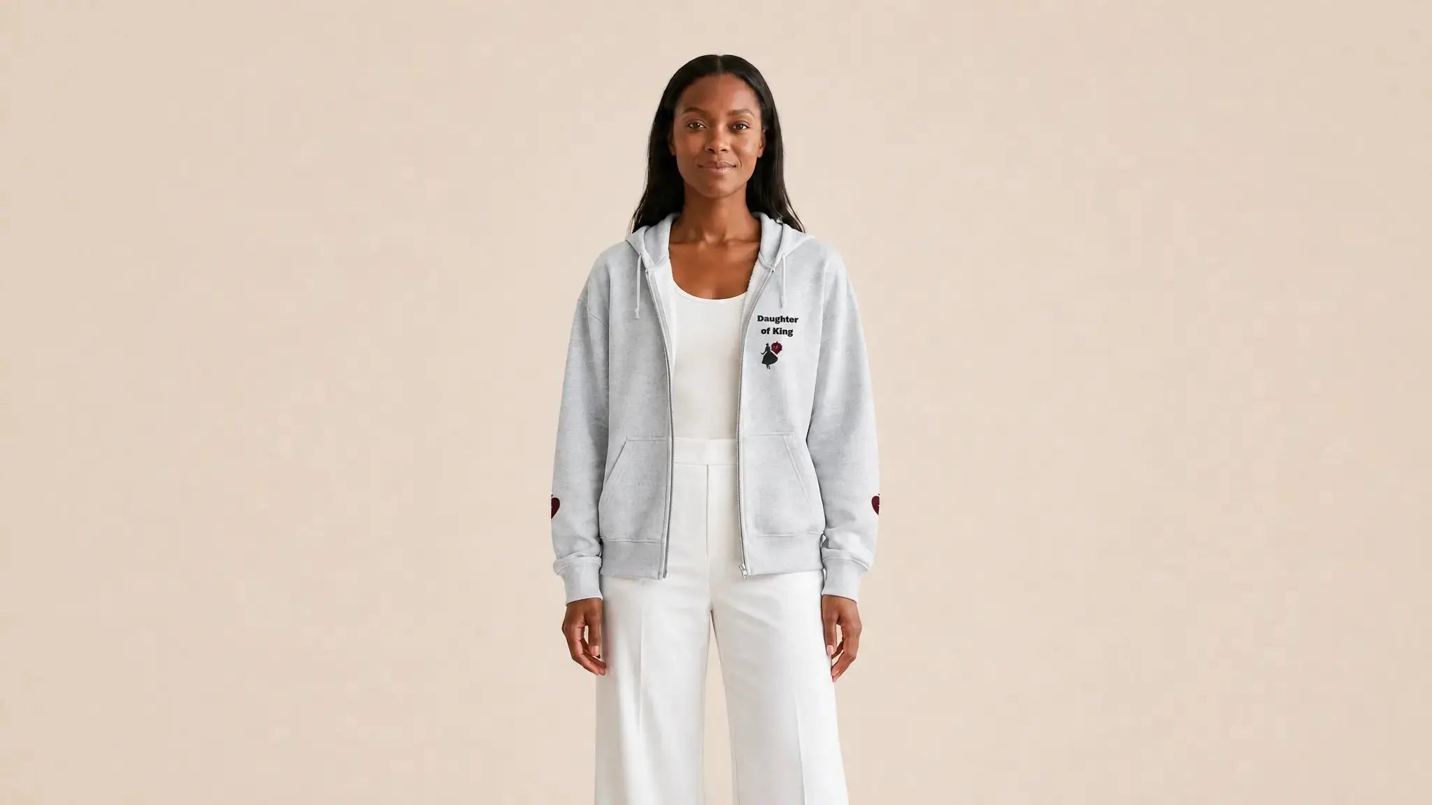 Full zip faith hoodie heavy blend Christian women, YESHUALL apparel