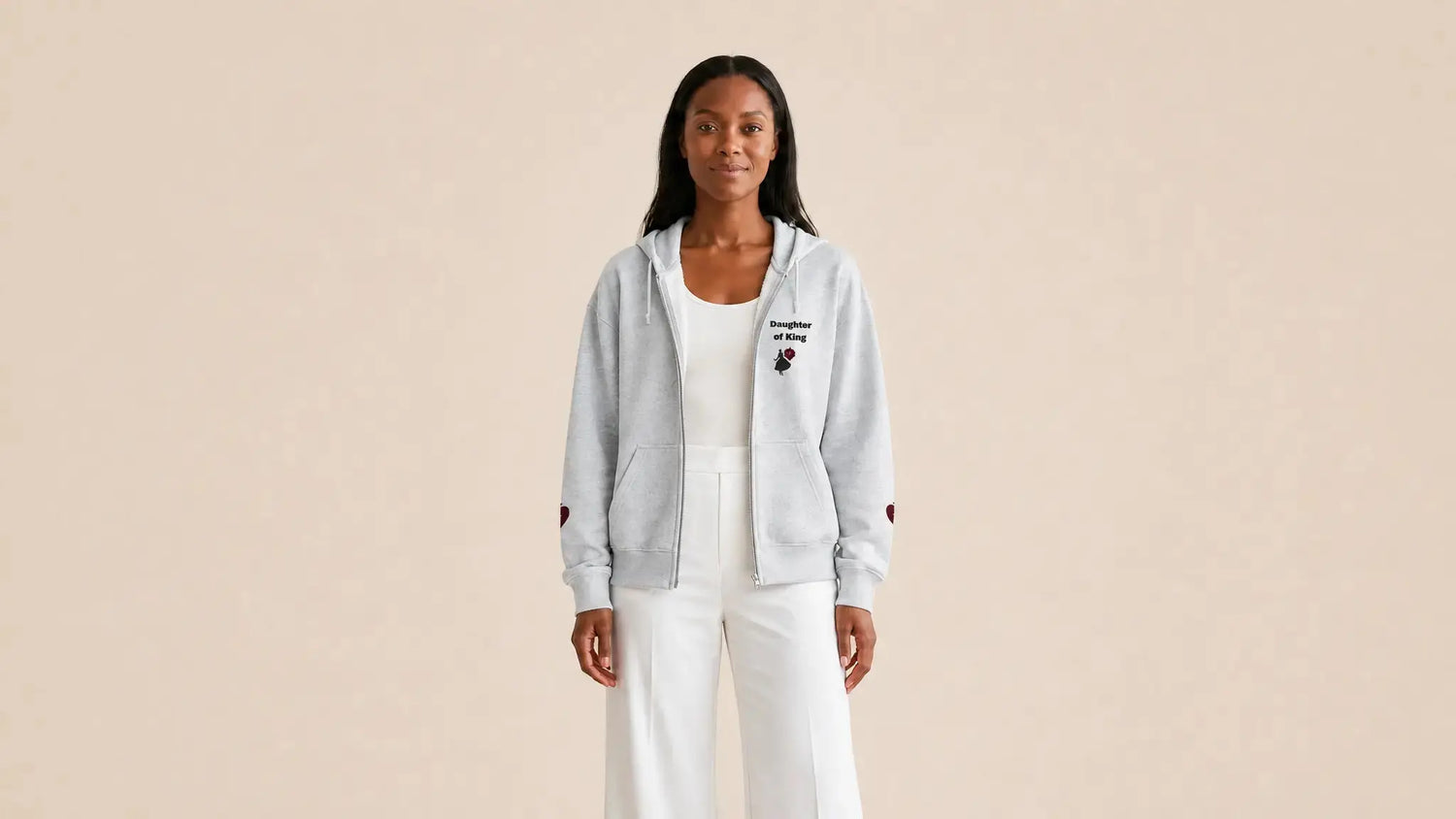 Full zip faith hoodie heavy blend Christian women, YESHUALL apparel