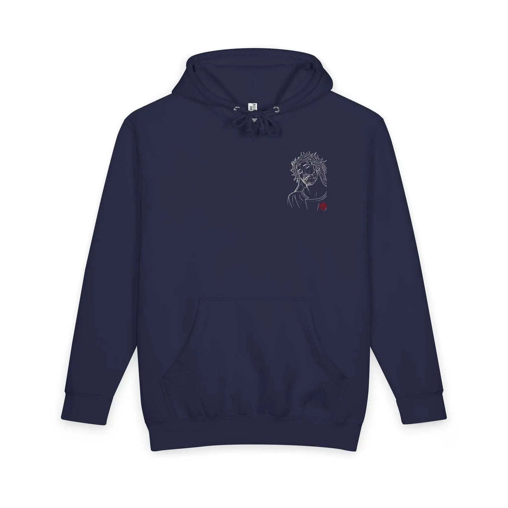 Faith heavyweight hoodie fabric close-up, Christian women's pullover