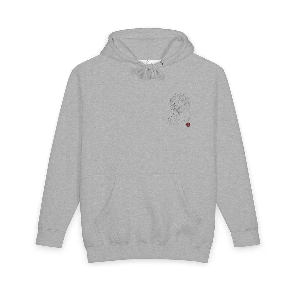 Heavyweight Christian hoodie front detail, faith women's pullover