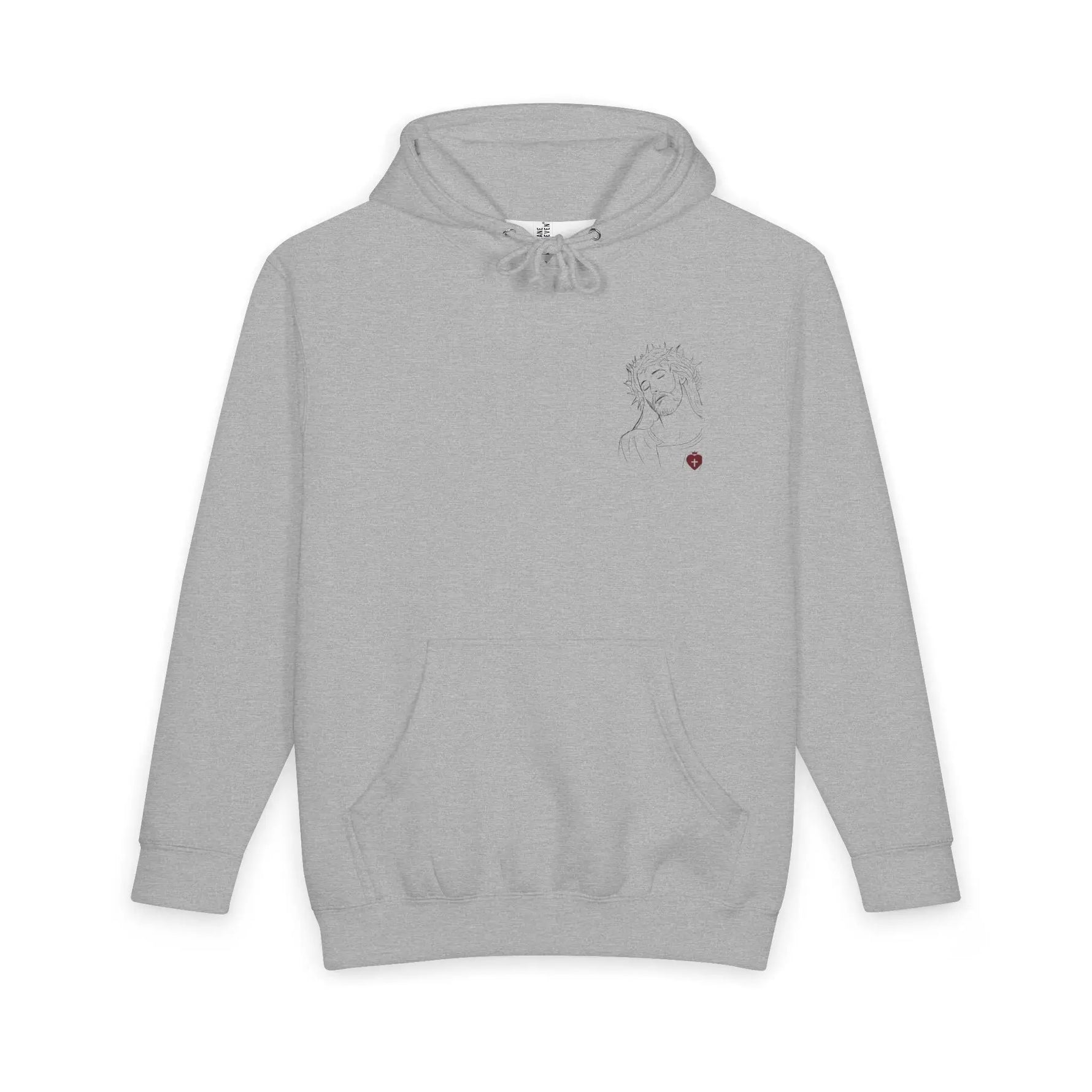 Heavyweight Christian hoodie front detail, faith women's pullover