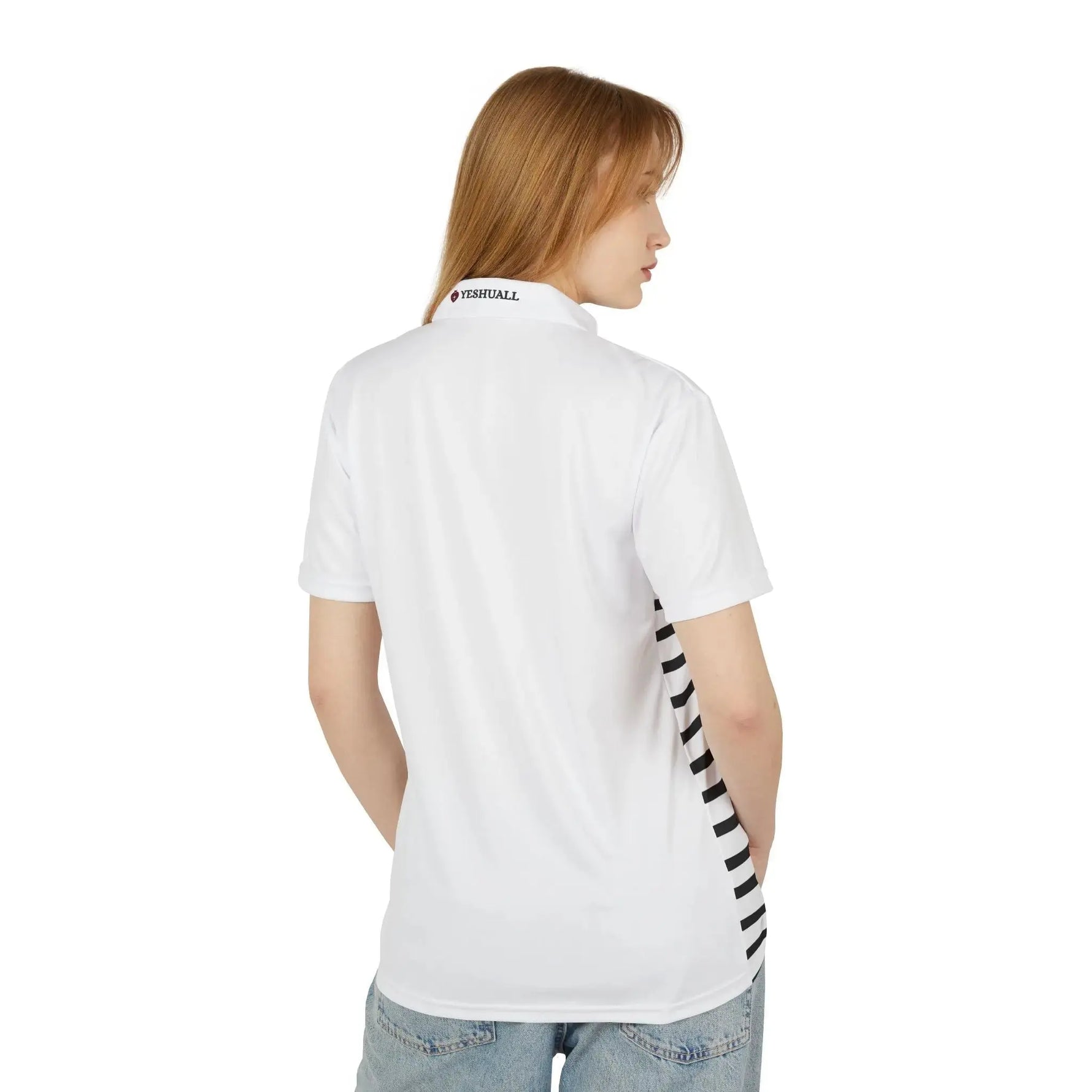 Woman wearing Christian faith polo shirt, gift for her YESHUALL