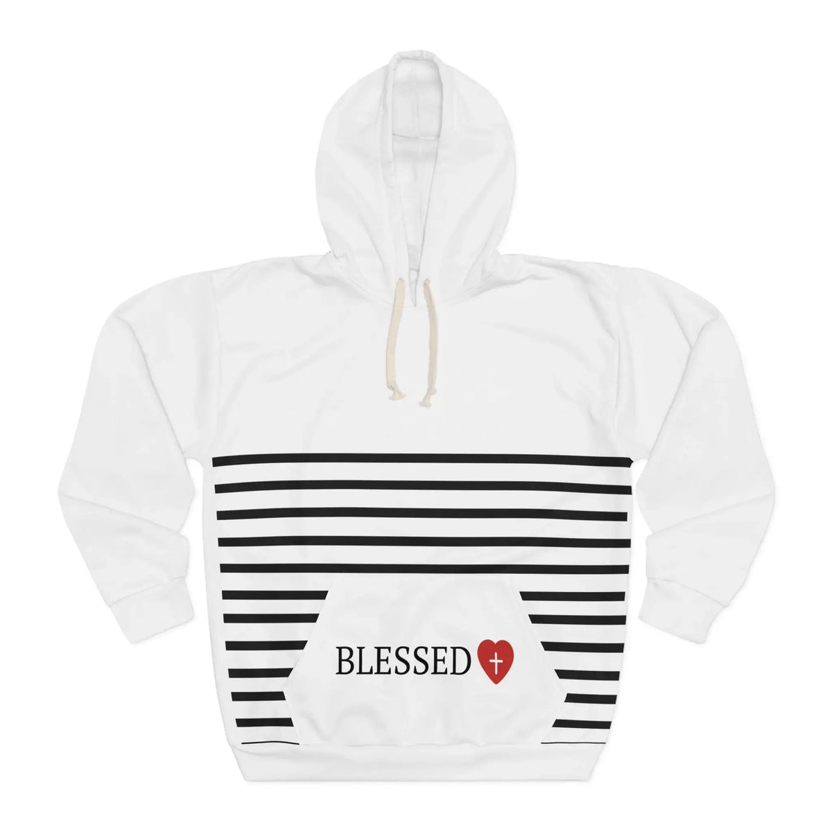 Unisex Pullover Hoodie (AOP) Overflow White - YESHUALL