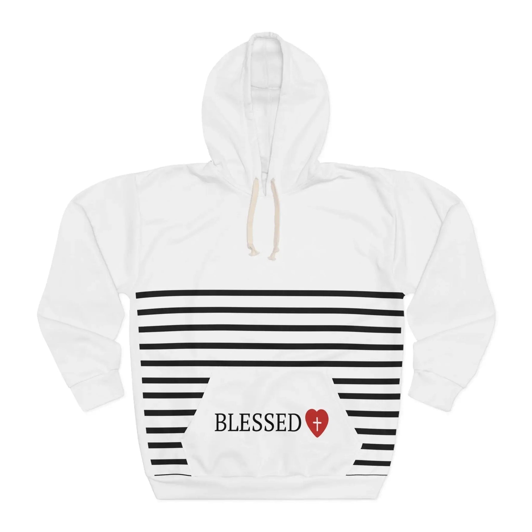 Unisex Pullover Hoodie (AOP) Overflow White - YESHUALL
