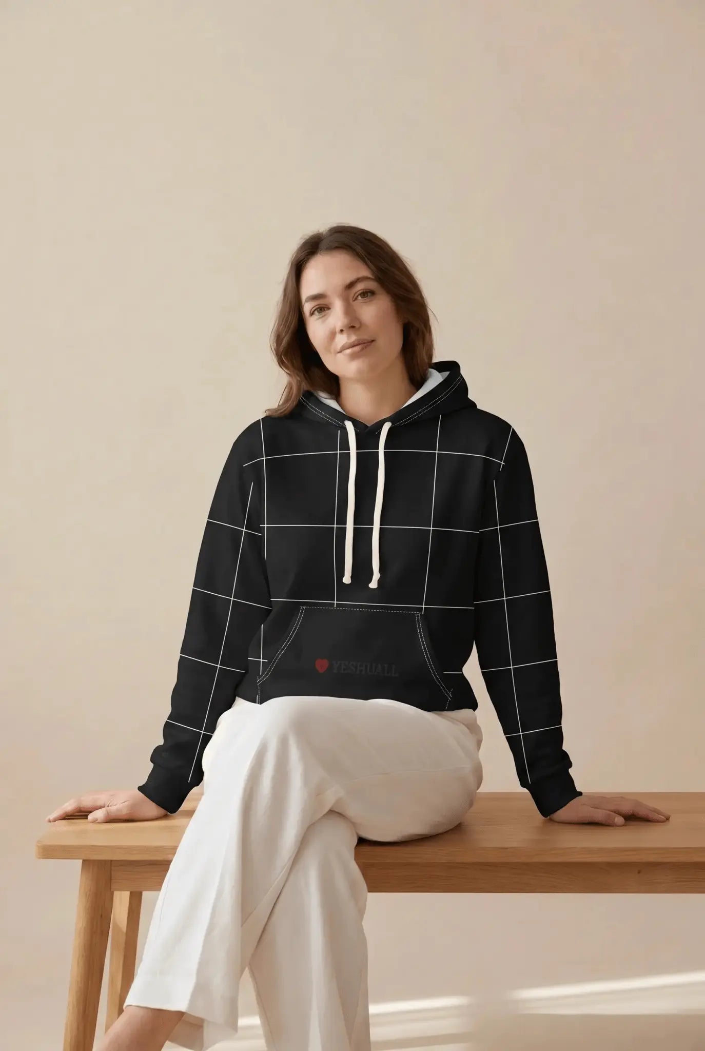 Unisex Pullover Hoodie (AOP) Overflow White - YESHUALL