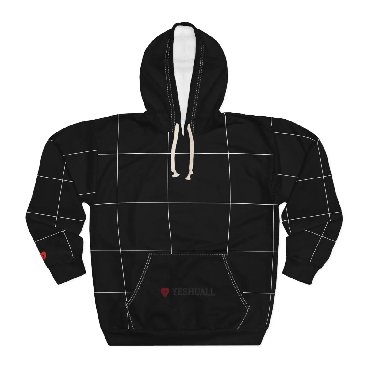 Unisex Pullover Hoodie (AOP) Overflow White - YESHUALL