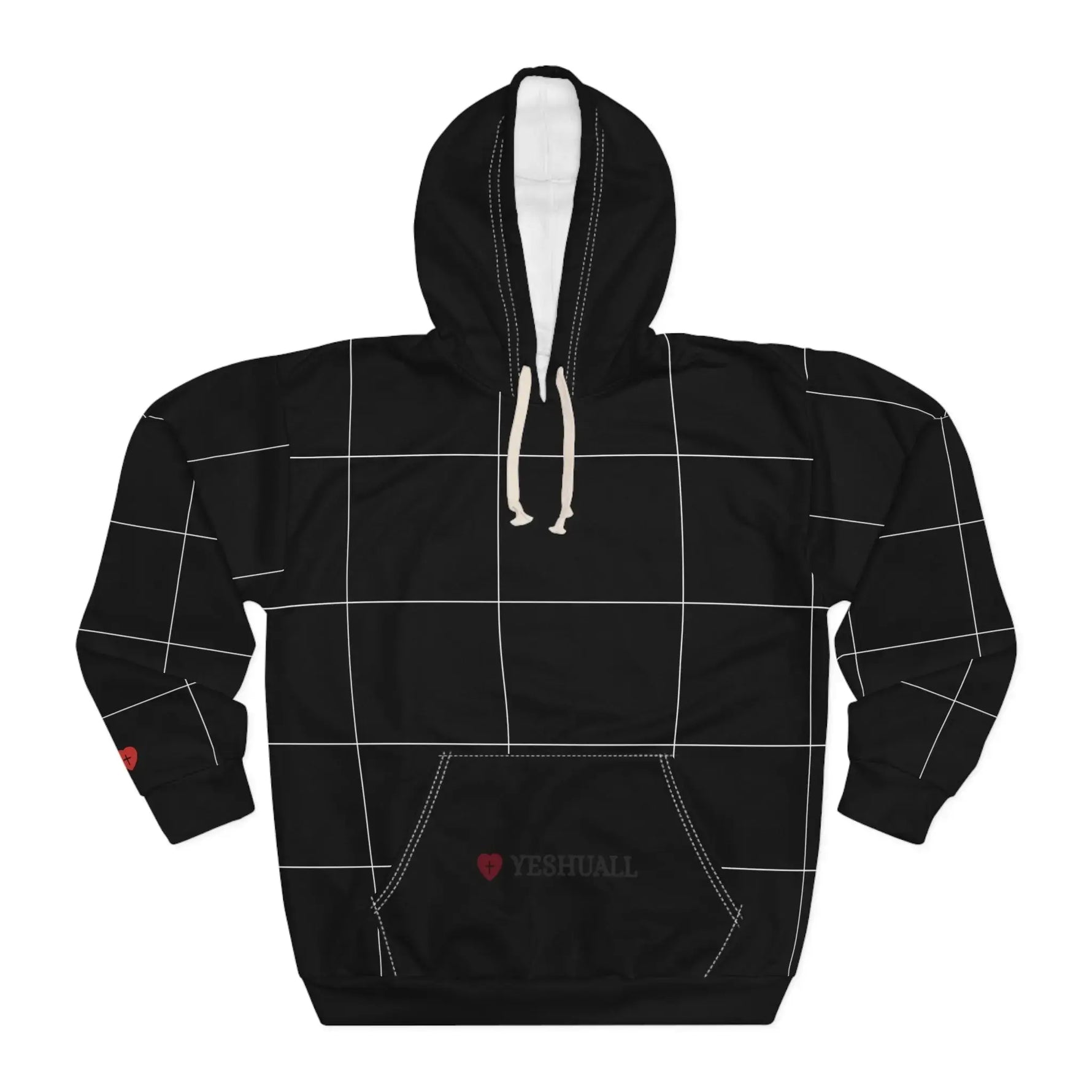 Unisex Pullover Hoodie (AOP) Overflow White - YESHUALL