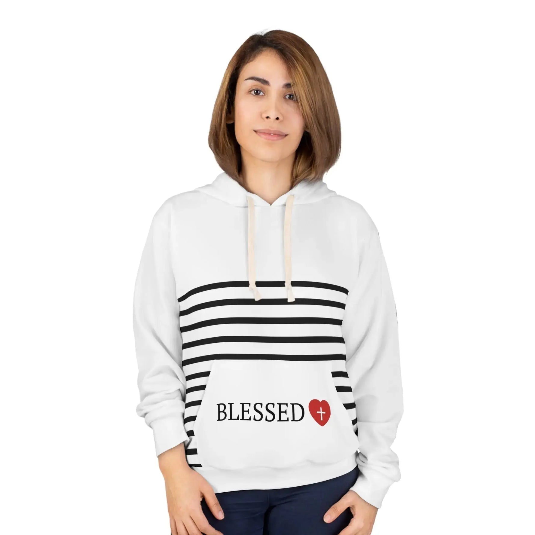 Unisex Pullover Hoodie (AOP) Overflow White - YESHUALL