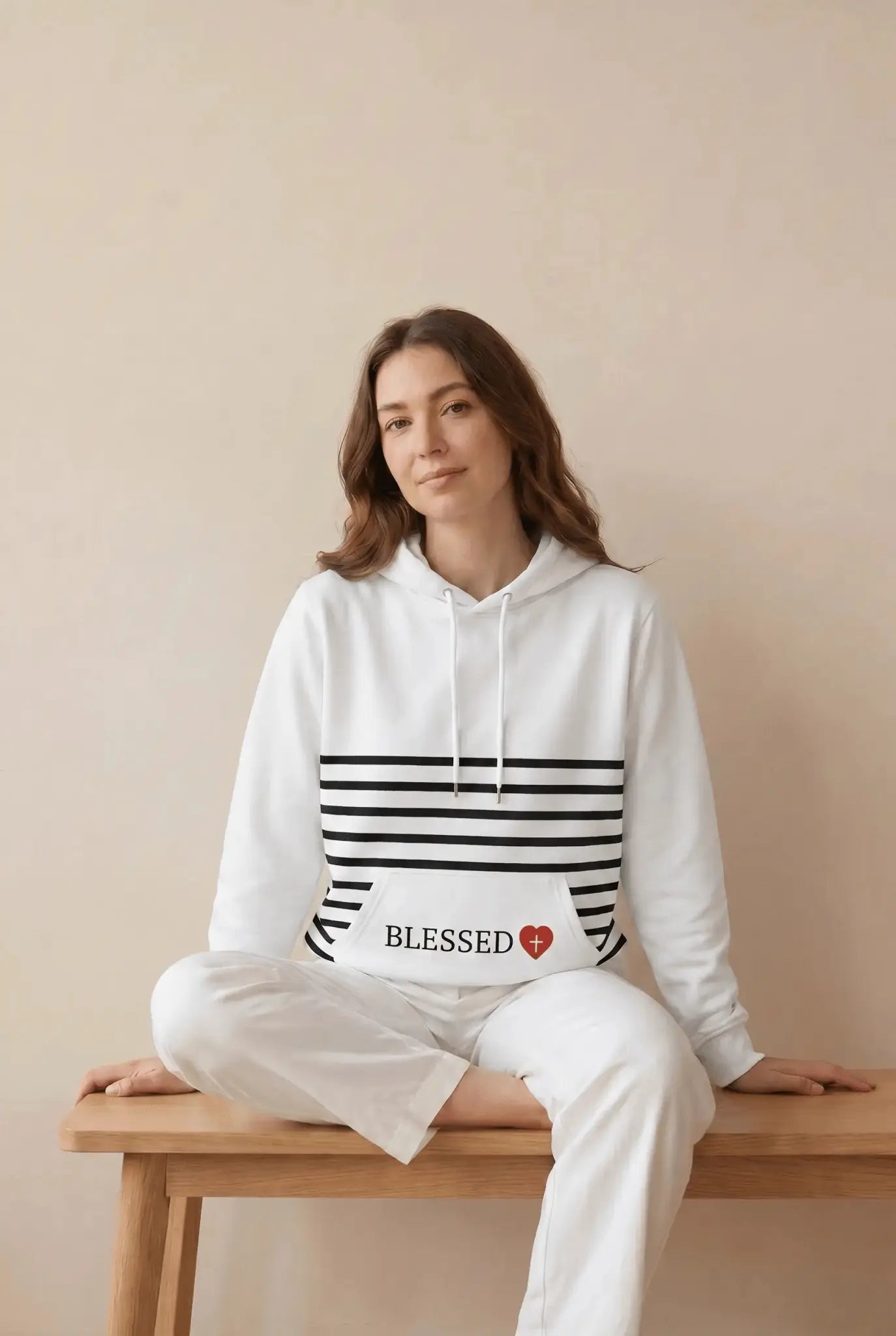 Unisex Pullover Hoodie (AOP) Overflow White - YESHUALL
