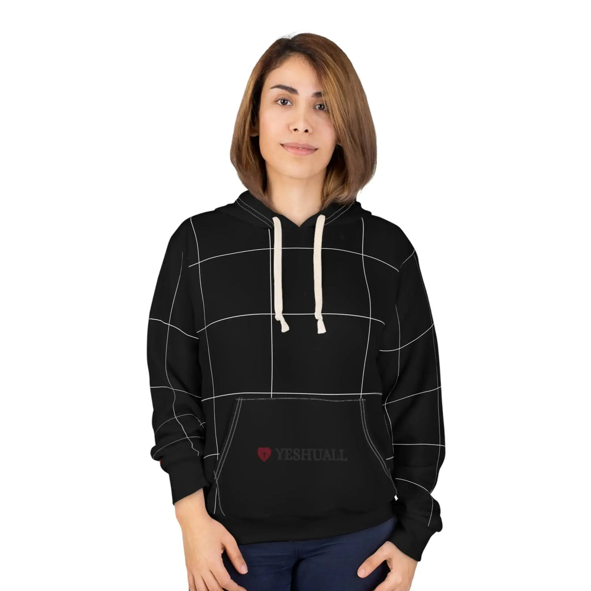 Unisex Pullover Hoodie (AOP) Overflow White - YESHUALL