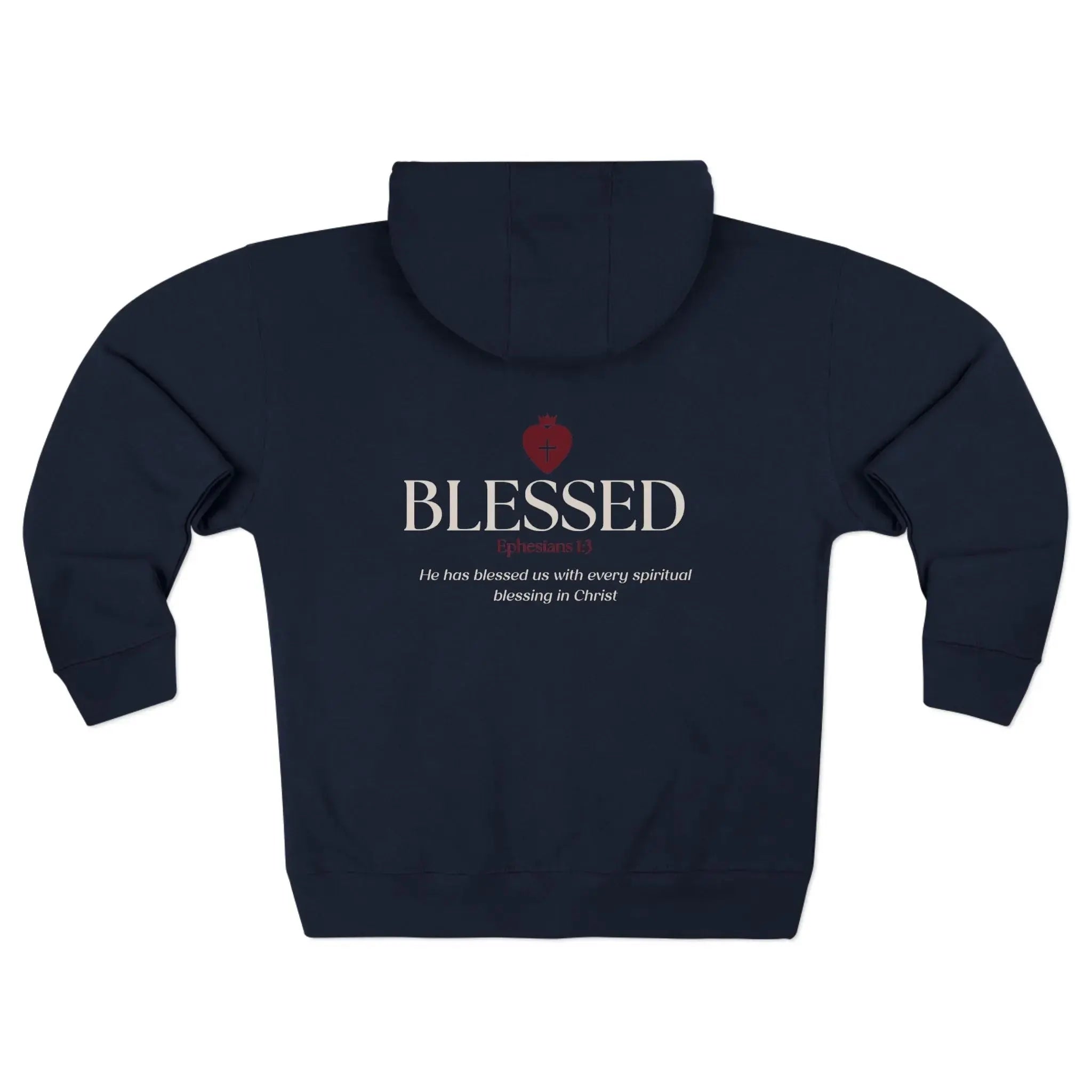Woman wearing Christian zip faith hoodie, gift for her YESHUALL