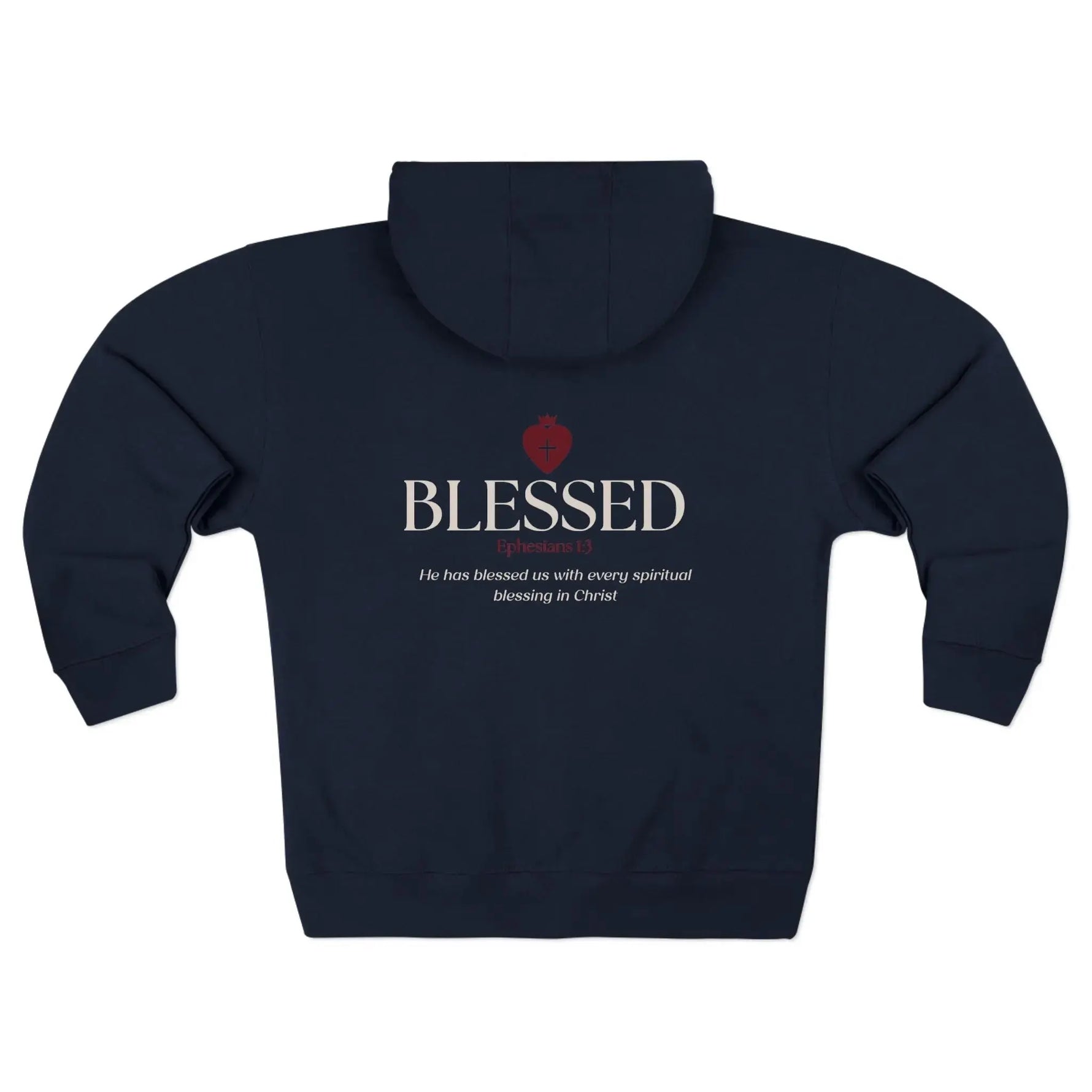 Woman wearing Christian zip faith hoodie, gift for her YESHUALL