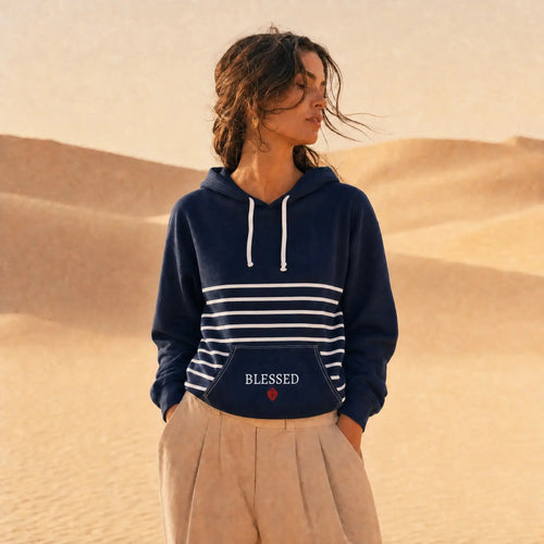 White line faith hoodie overflow print, Christian women YESHUALL