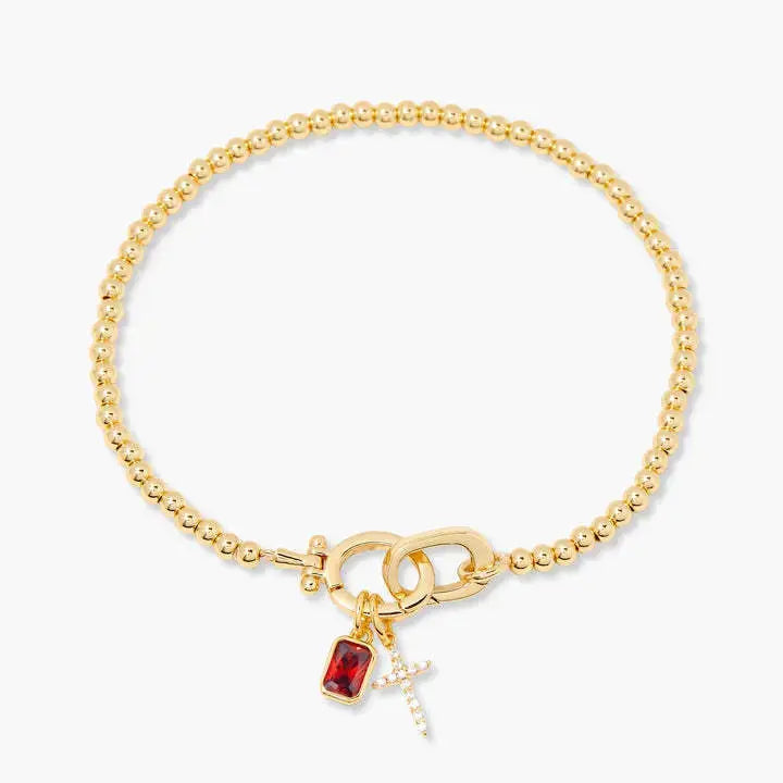 Zodiac Birthstone Gold Plated Adjustable Bracelet - YESHUALL