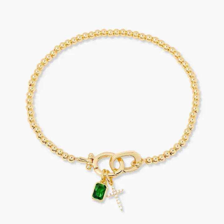 Zodiac Birthstone Gold Plated Adjustable Bracelet - YESHUALL