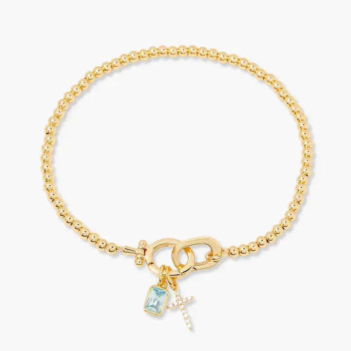 Zodiac Birthstone Gold Plated Adjustable Bracelet - YESHUALL