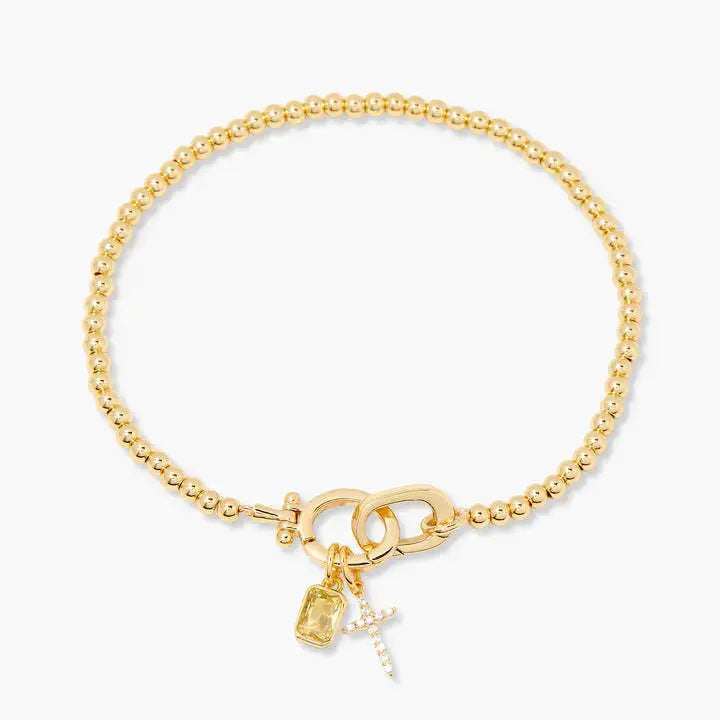 Zodiac Birthstone Gold Plated Adjustable Bracelet - YESHUALL