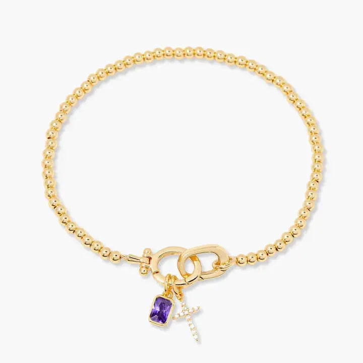 Zodiac Birthstone Gold Plated Adjustable Bracelet - YESHUALL