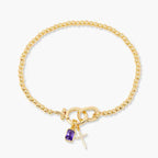 Zodiac Birthstone Gold Plated Adjustable Bracelet - YESHUALL