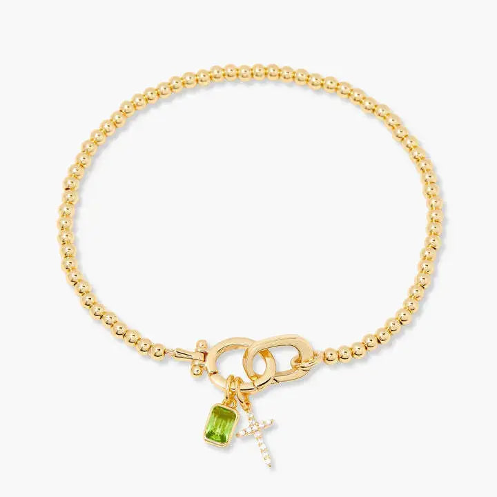 Zodiac Birthstone Gold Plated Adjustable Bracelet - YESHUALL