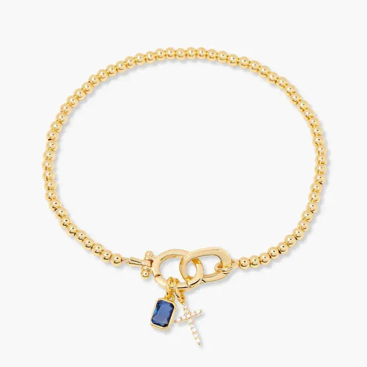 Zodiac Birthstone Gold Plated Adjustable Bracelet - YESHUALL