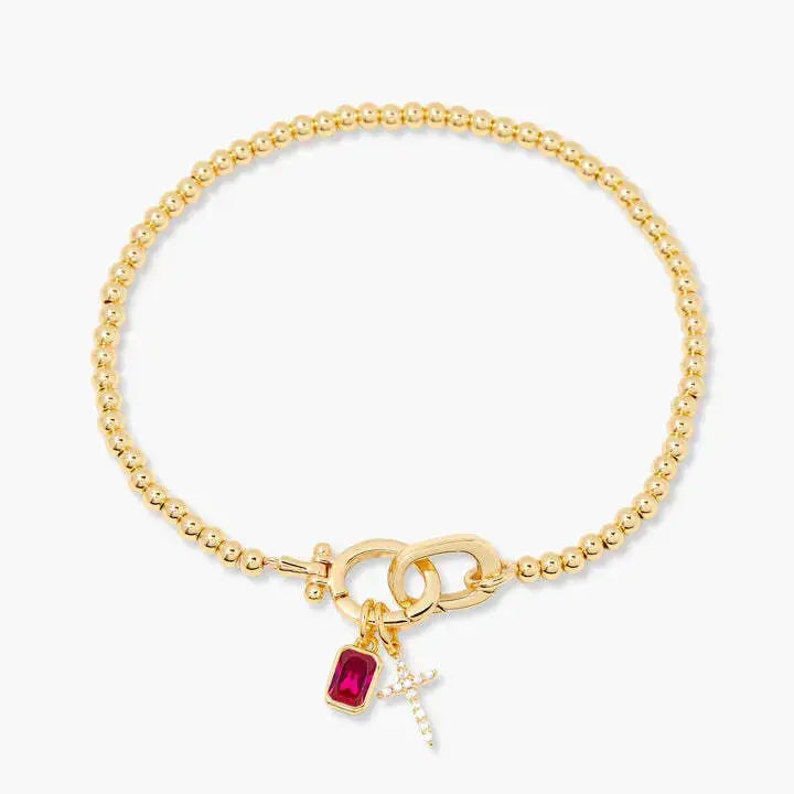 Zodiac Birthstone Gold Plated Adjustable Bracelet - YESHUALL